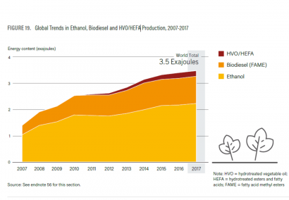 超過百分之九十的可再生運輸由生物燃料供應(yīng)