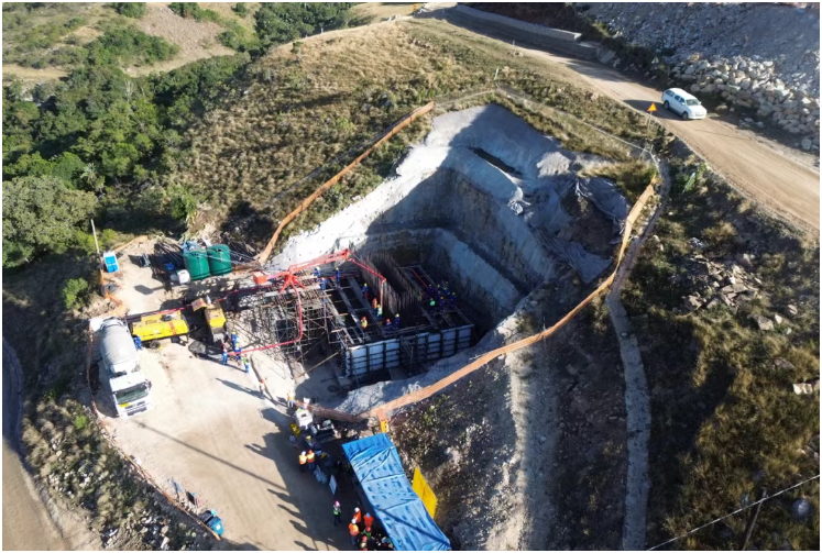 中交南非門(mén)塔圖大橋項(xiàng)目橋墩擴(kuò)大基礎(chǔ)順利澆筑完成