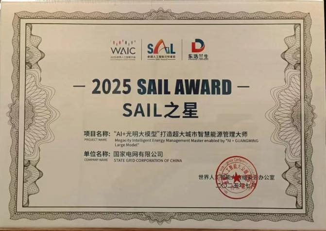 最高獎項！國家電網(wǎng)為能源領(lǐng)域唯一入選